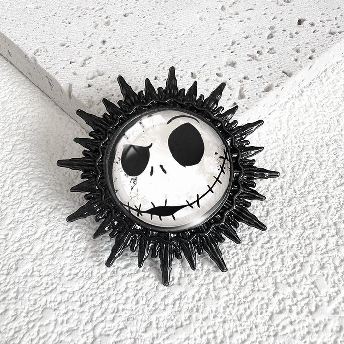 Wholesale  series Christmas night e swimming Black Time gem metal brooch  Black Devil badge