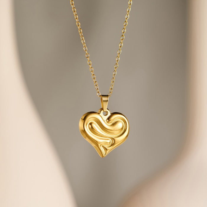Wholesale Stainless Steel Gold Plated Clavicle Heart Necklace