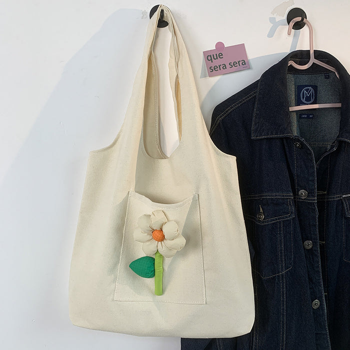 Wholesale Canvas bag, single shoulder flower sail bag, vest bag, shopping bag