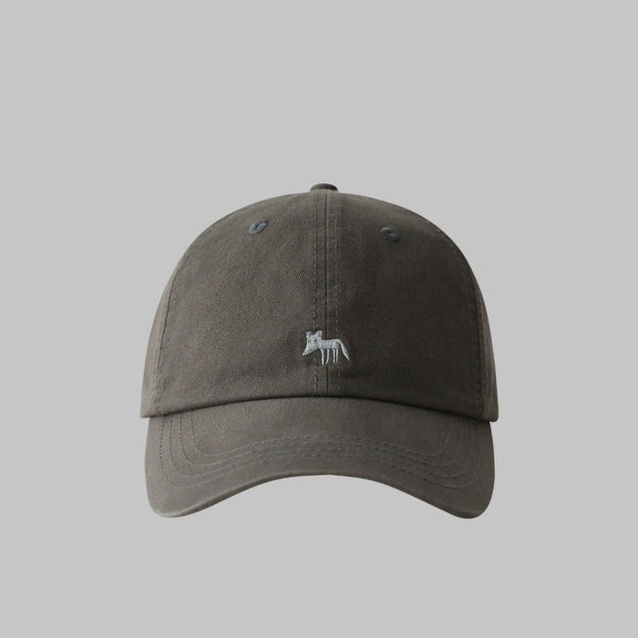 Wholesale Small Fox Embroidered Baseball Cap Sun Protection Visor Hat, Soft Top Large Hat