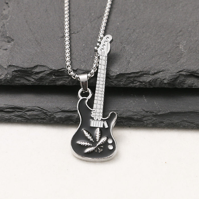 Wholesale Stainless Steel Guitar Pendant Necklace JDC-NE-Zheq003