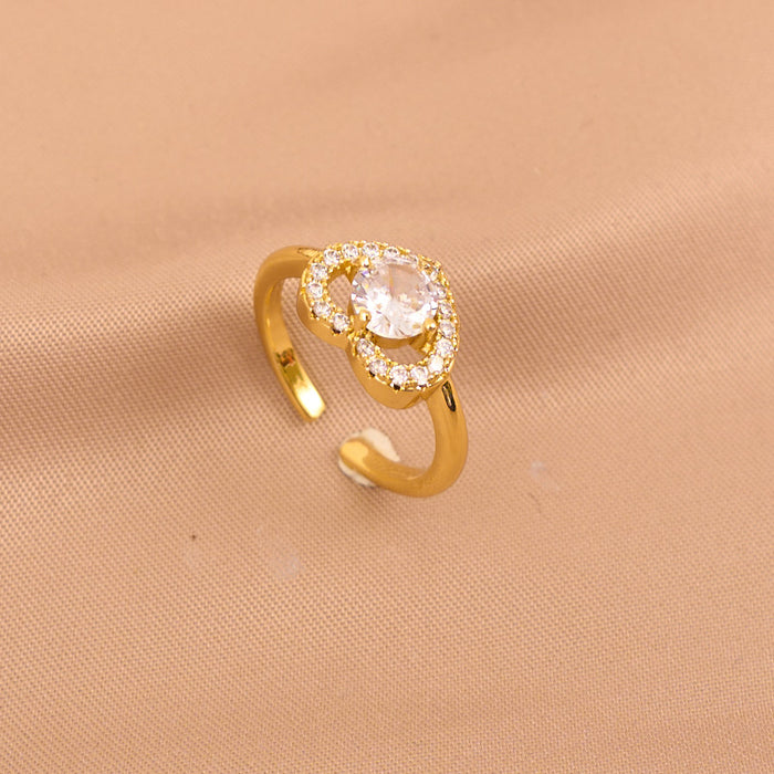Wholesale Open ring with micro-set zircon