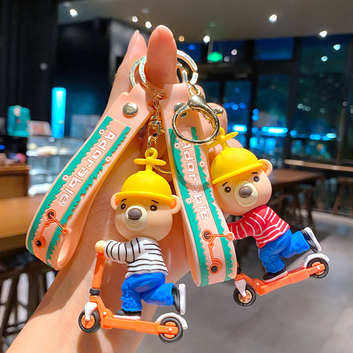 Wholesale Skateboard duck pendan couple car key chain