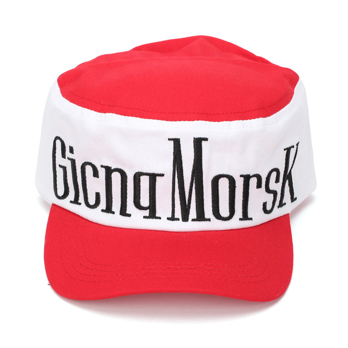 Wholesale Retro Houndstooth Flat Top Hat with Leopard and Letter H Embroidery Sun Protection