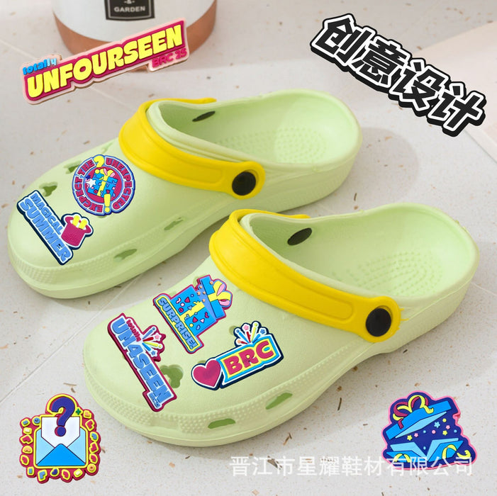 Wholesale New hole shoe, flower shoe buckle set, versatile DIY soft rubber shoe accessories