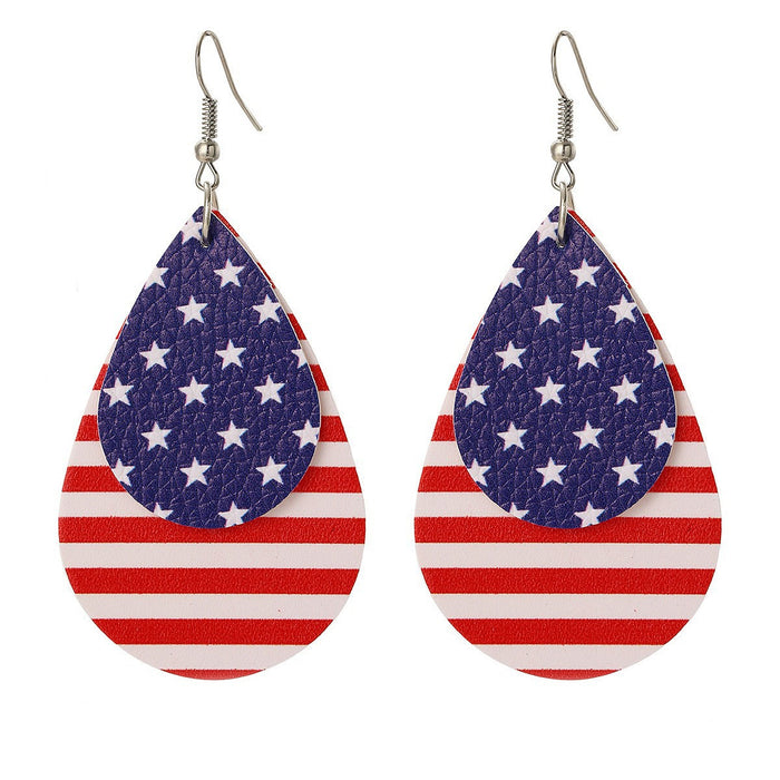 Wholesale Earrings Heart shaped National Flag Earrings National Day Earrings