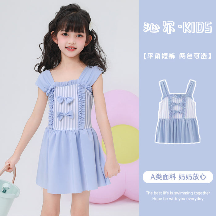 Wholesale Children's swimsuit polyester striped hot spring swimsuit professional wholesale