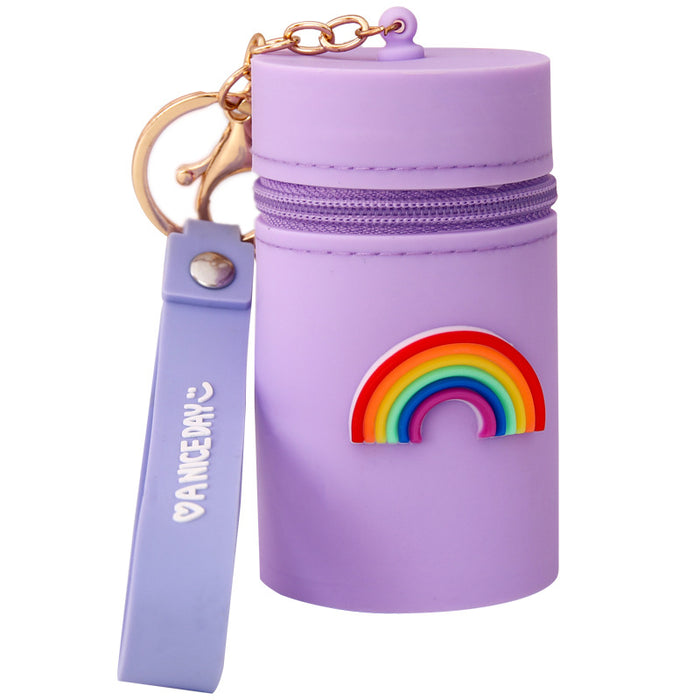 Wholesale Cute bucket bag portable bucket coin purse silicone coin bag headphone storage bag pendant keychain