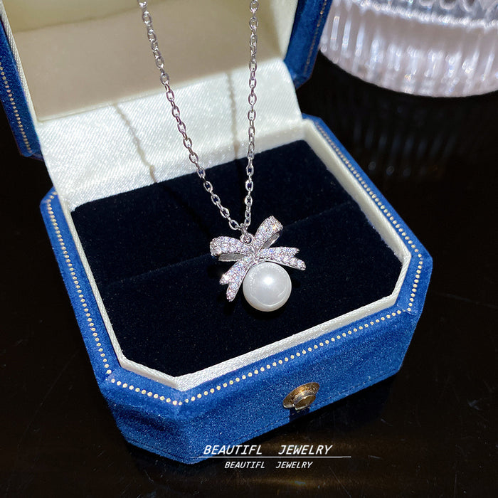 Wholesale Bow Pearl Necklace choker necklace