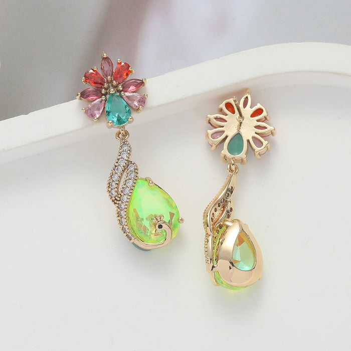 Wholesale Feather tassel earrings, retro fashion earrings, niche high-end, exaggerated earrings