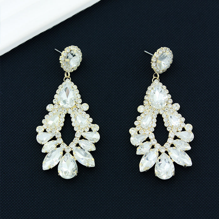 Wholesale Personality Exaggerated Rhinestone Drop Earrings Fashion Popular Claw Chain Earrings