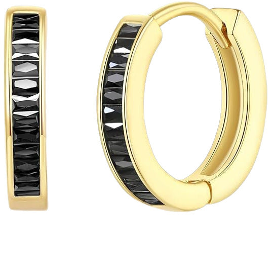 Wholesale Micro inlaid zircon ear rings, single row diamonds, simple and versatile ear buckles, high-end ear accessories wholesale