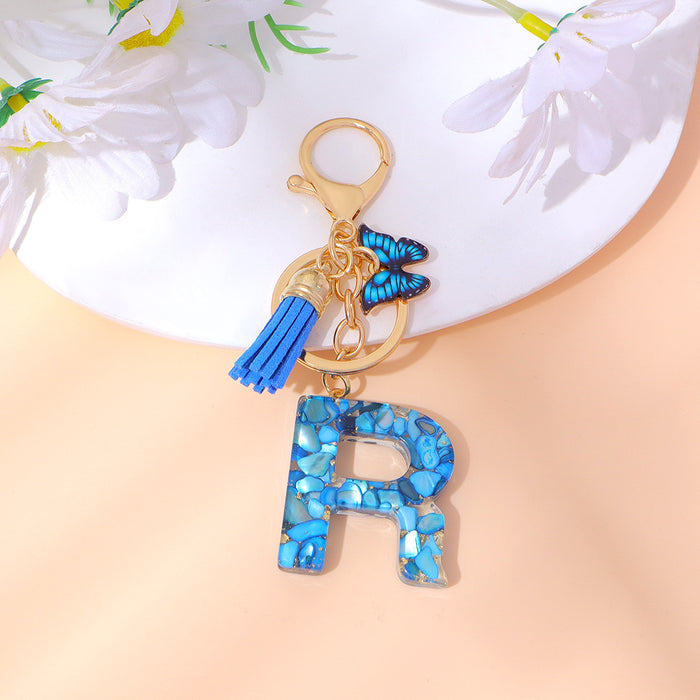 Wholesale Letter Keychain Tassel Butterfly Girl Bag Pendant