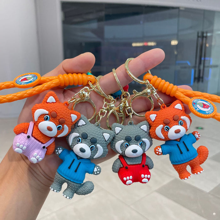Wholesale Creative cartoon soft rubber cute bear figurine exquisite car keychain backpack pendant small gift