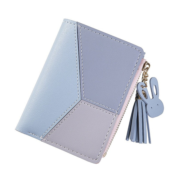 Wholesale Short Zipper Stitching Contrast Color Wallet JDC-WT-Haok002