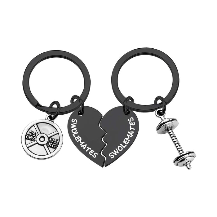 Wholesale Electroplated keychain pendant, heart-shaped hanging tag, stainless steel keychain