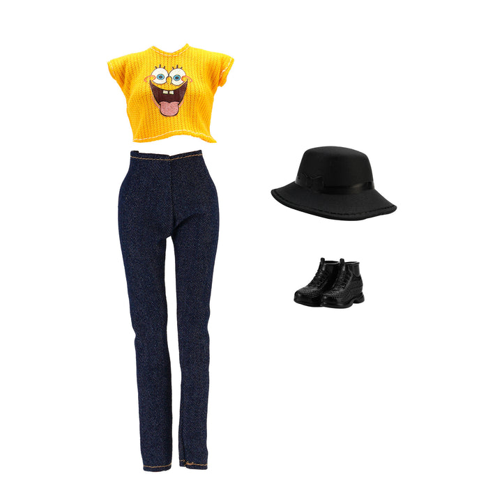 Wholesale 11 inch doll fashion travel variety of striped shirt jeans