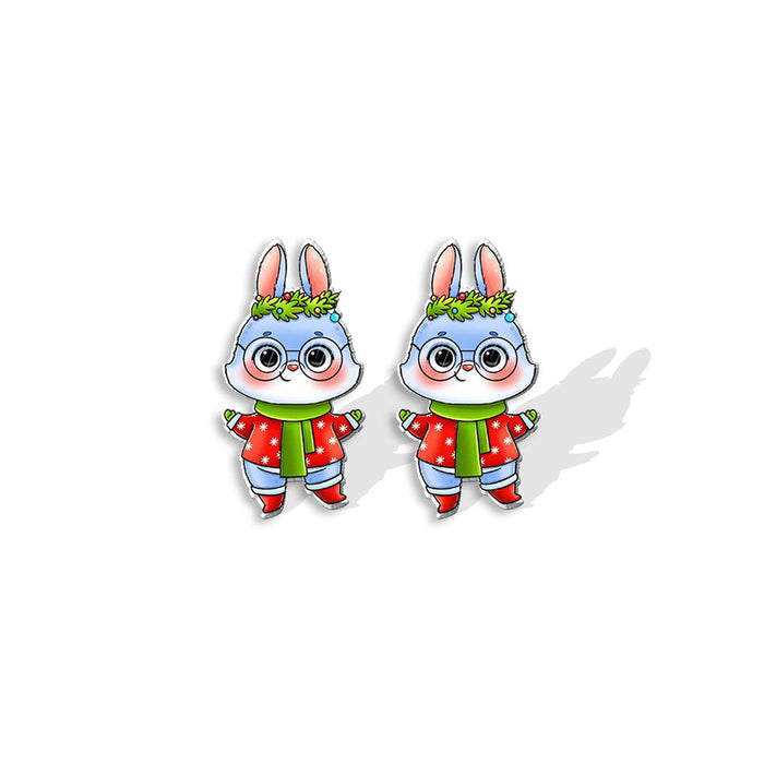 Wholesale Earrings Resin Cute Cartoon Christmas Stud Earrings JDC-ES-XiangL074