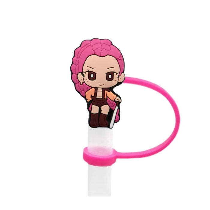 Wholesale 10pcs Kpop Cute Cartoon Silicone Straw Cap Cup Accessories