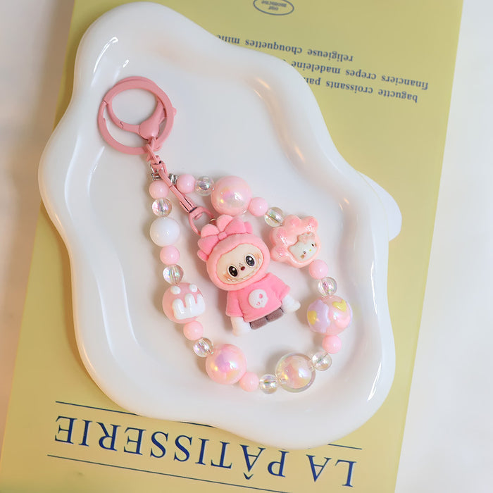 Wholesale Flocking Variable  Keychain Doll Pendant Cute Silicone Cute Blind Box Bag Bead Chain Pendant Accessories