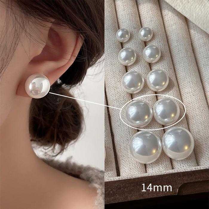 Wholesale  white pearl earrings female S925 silver needle  earrings