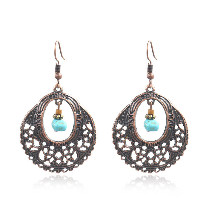 Wholesale Bohemian Geometric Hollow Tassel Earrings for Party Fashion Accessory MOQ≥2