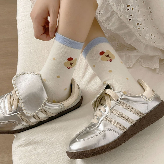 Wholesale Cartoon Socks Children's Middle Socks Cute College Style Bow Striped Long Socks