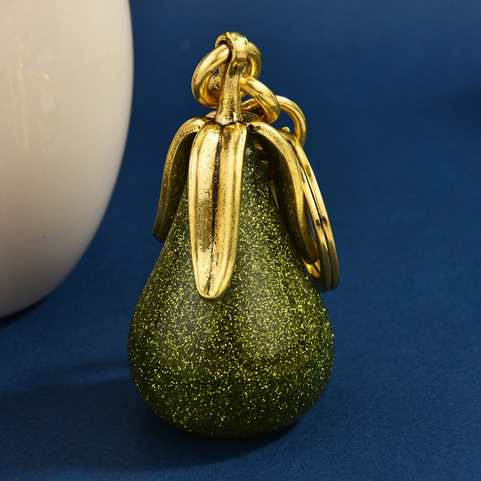 Wholesale Gilded pear-shaped couple keychains symbolizing eternal love
