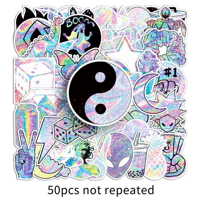 Wholesale 50pcs holographic flash point laser stickers