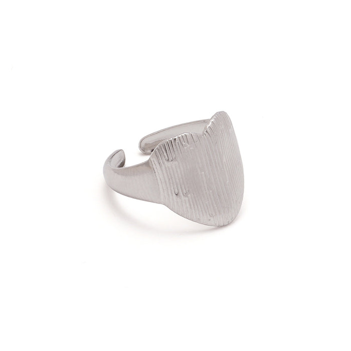 Wholesale Elegant Retro Irregular Floral Adjustable Stainless Steel Ring