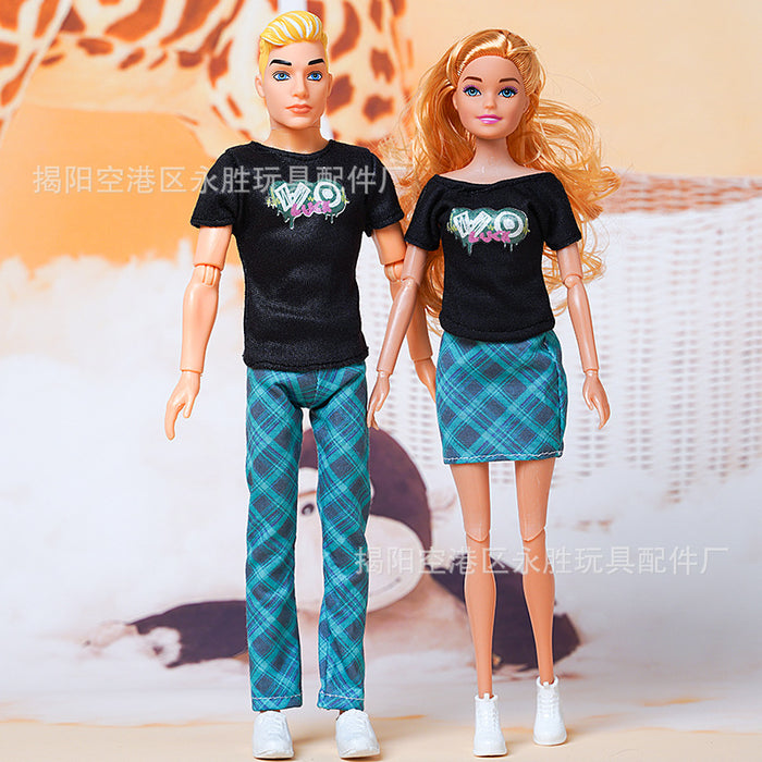 Wholesale suitable for 30CM a family of four dolls leisure family suit fashion couple bag shoes