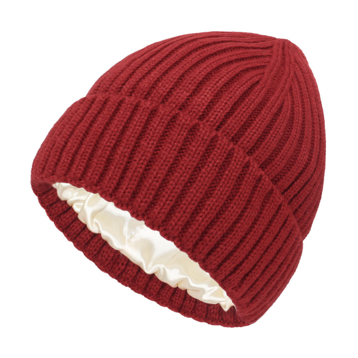 Wholesale Autumn and Winter Trendy Hats for Women,  New Satin Warm Woolen Hats for Men and Women,  Family Pullover Knitted Hats