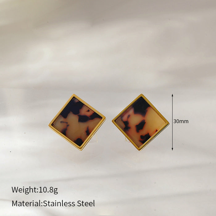 Wholesale  geometric leopard stainless steel earrings