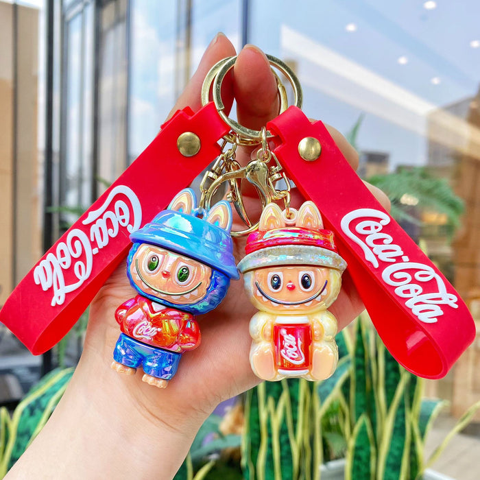 Wholesale Electroplating keychain Coke keychain blind box doll pendant