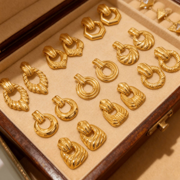 Wholesale Retro Metal Geometric Earrings Accessible  Women's Jewelry