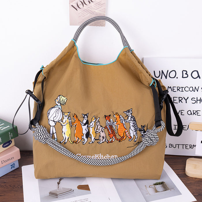 Wholesale embroidered shoulder bag cartoon messenger bag versatile fashion handbag large capacity bag