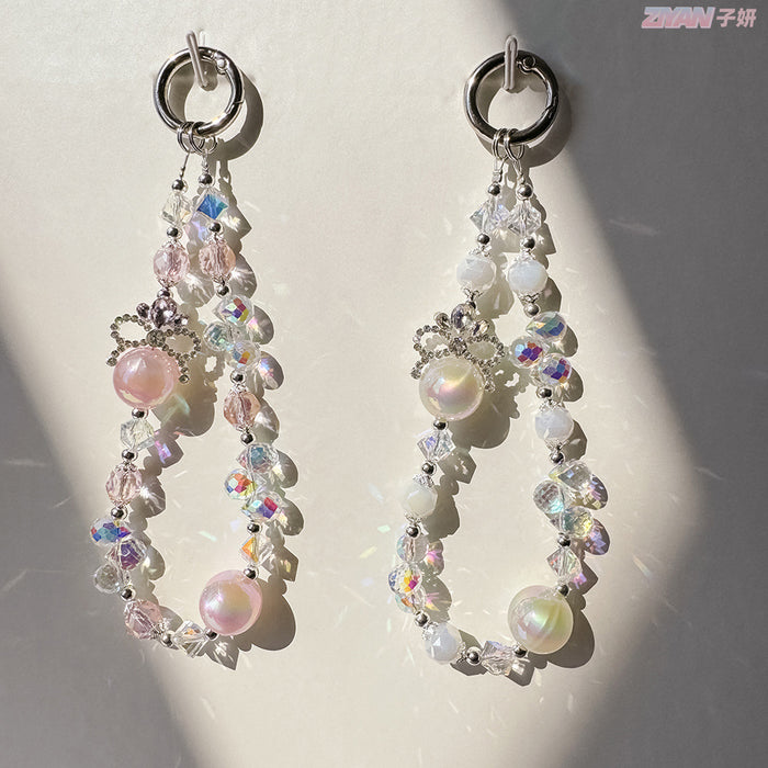 Wholesale Alloy Crown Bag Hanging Crystal Car Keychain Mobile Phone Chain Hanging Accessories