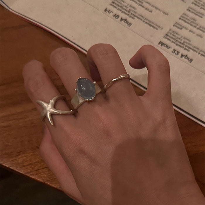 Wholesale Matte metal metal open ring, niche, simple, fashionable, personalized, versatile ring