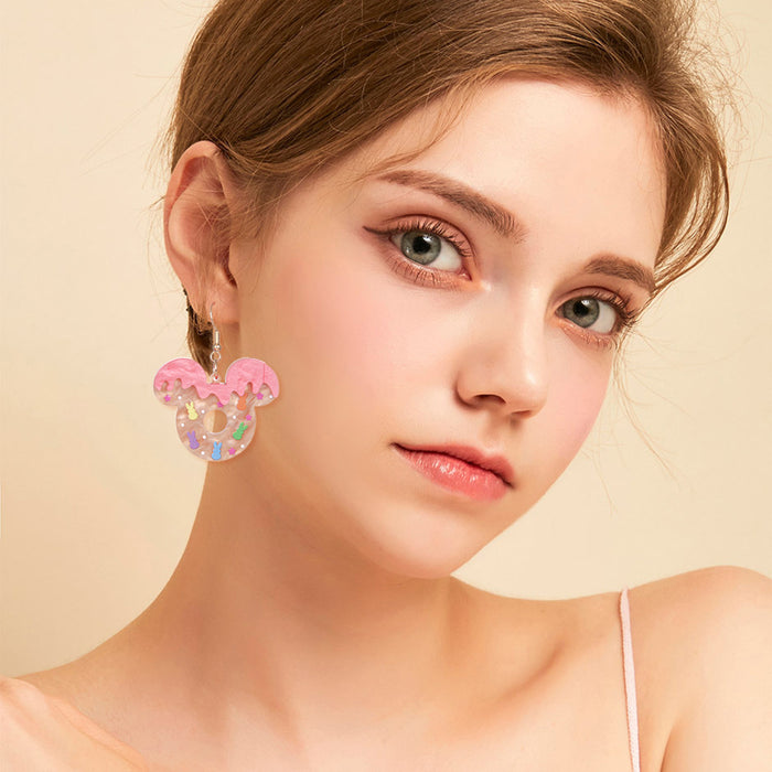 Wholesale Earrings Handmade Cute and Sweet Donut  Acrylic Pendant Earrings