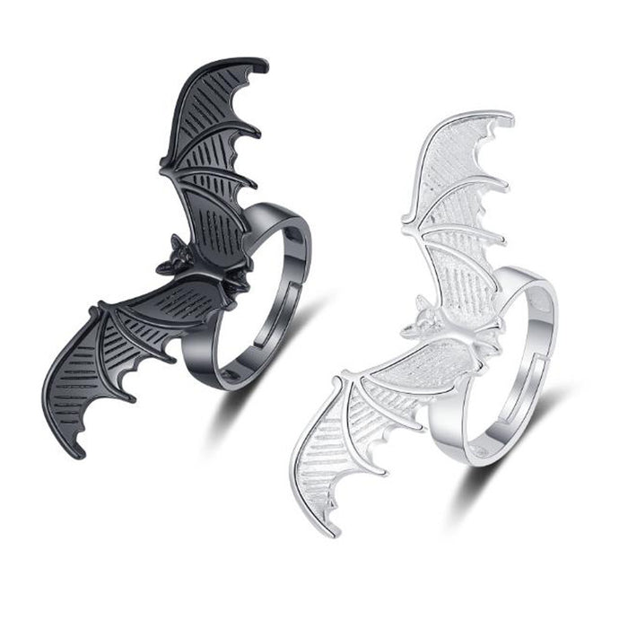 Wholesale New Retro Personalized Open Mouth Bat DIY Jewelry Men's and Women's Rings