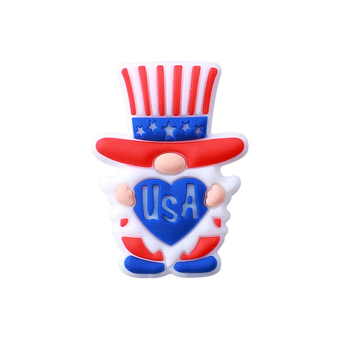 Wholesale 20pcs Independence Day Themed Silicone Beads JDC-BDS-HeXing011