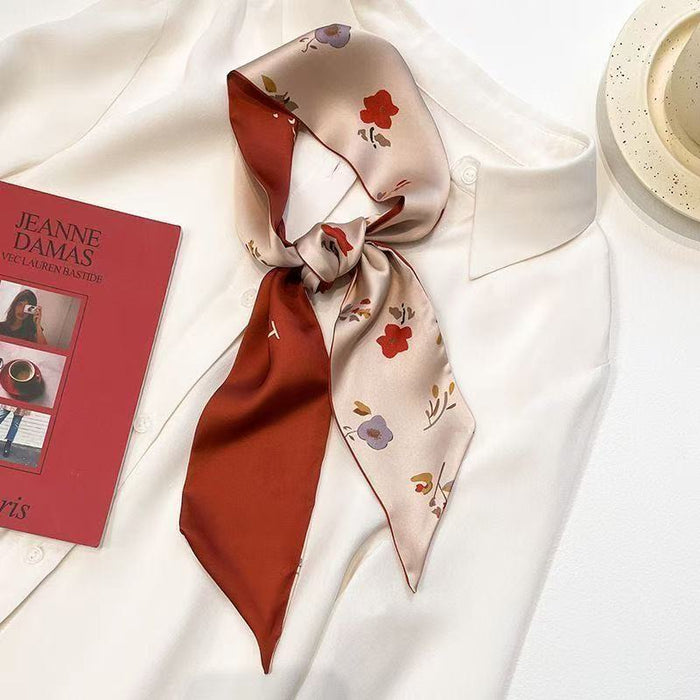 Wholesale Red series small long silk scarf