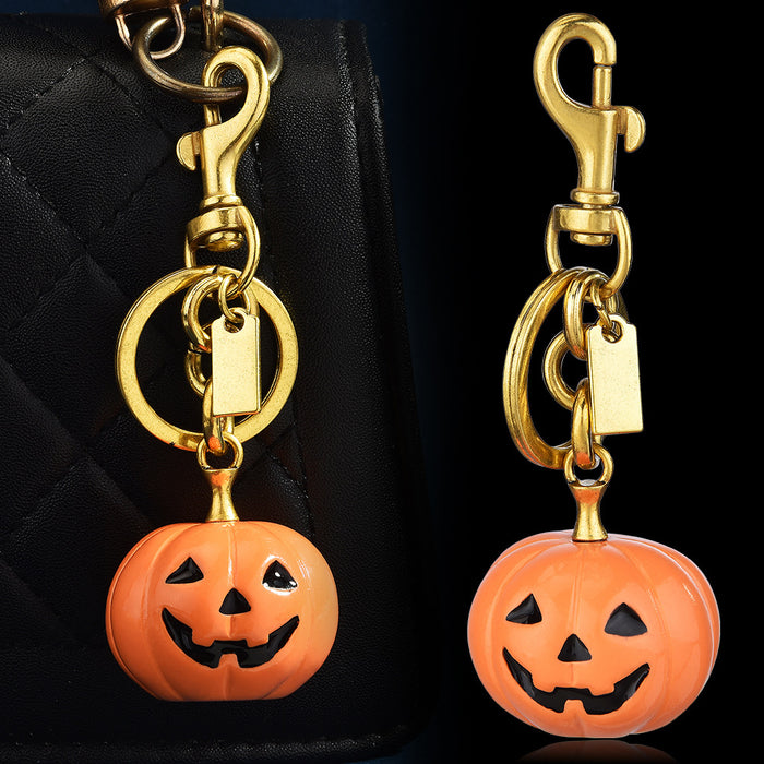 Wholesale  resin keychain pendant pumpkin  hat prop ghost crystal ball decoration bag hanging decoration