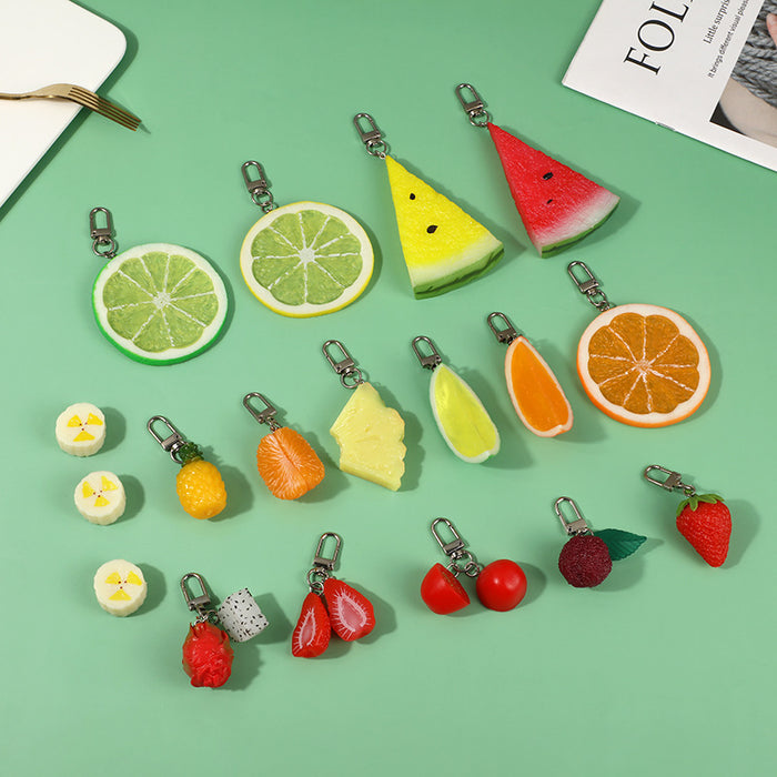 Wholesale Fruity PVC Keychain Chic Decorative Accessory for Bag Charm or Gift MOQ≥2