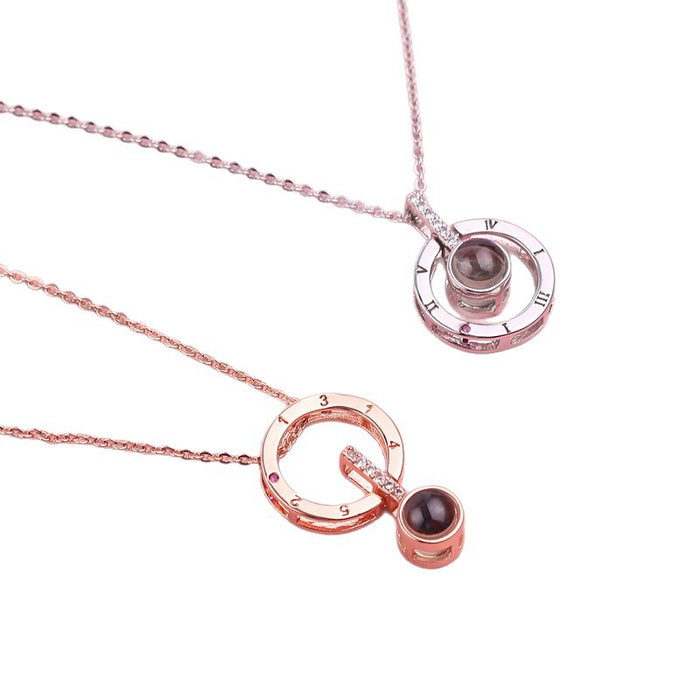 Wholesale One Hundred Languages I Love You Projection Couple Choker Necklace