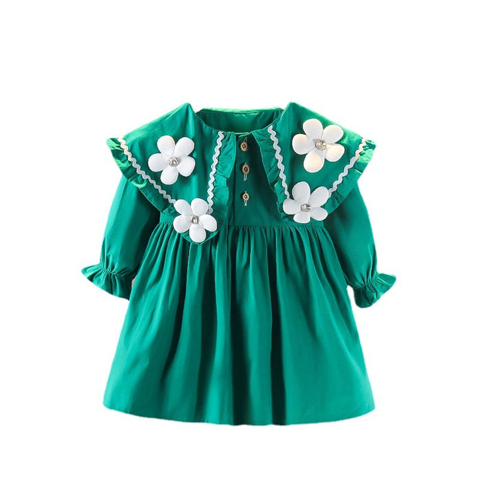 Wholesale Girls' Dresses Autumn Style Little Girl Skirt Spring and Autumn Girls Doll Collar Princess Dress JDC-CTS-MianY007