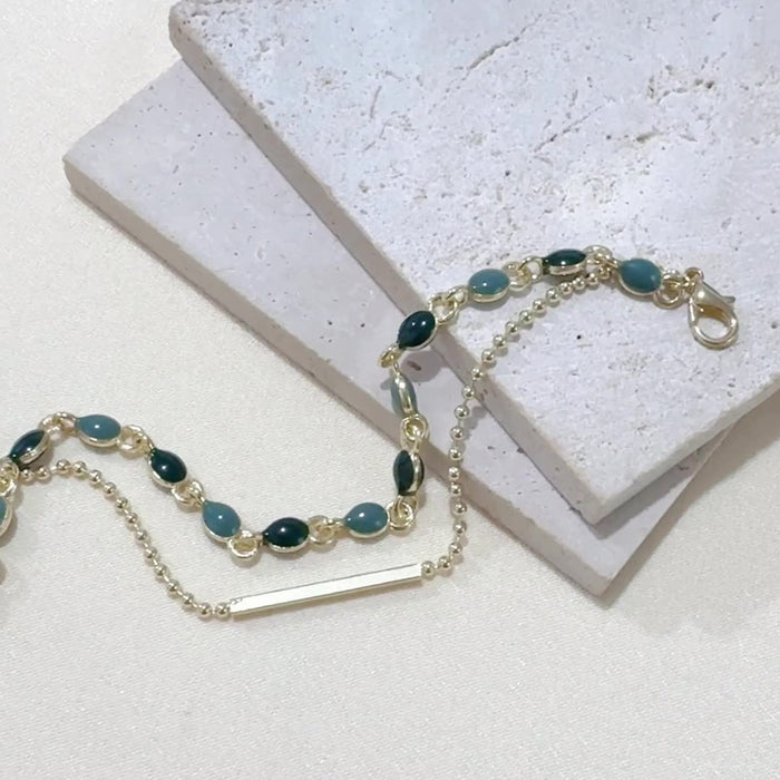 Wholesale Retro double-layer bracelet, niche light luxury bracelet, independent packaging, high-end handmade decoration