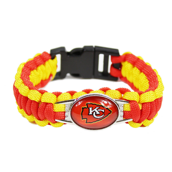Wholesale  Football Team Woven Bracelet Outdoor Lifesaving Bracelet