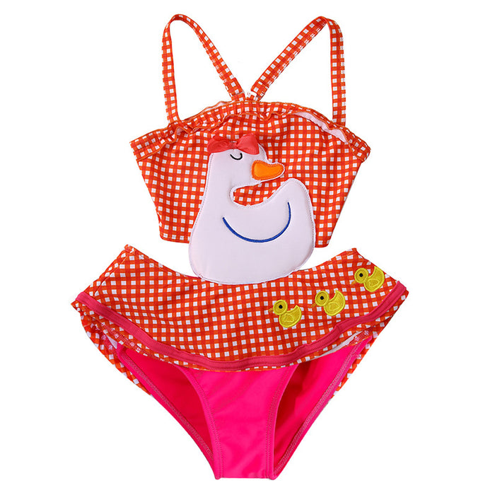 Wholesale Wholesale new cute one-piece cartoon baby swimsuit quick drying skirt style children's swimsuit