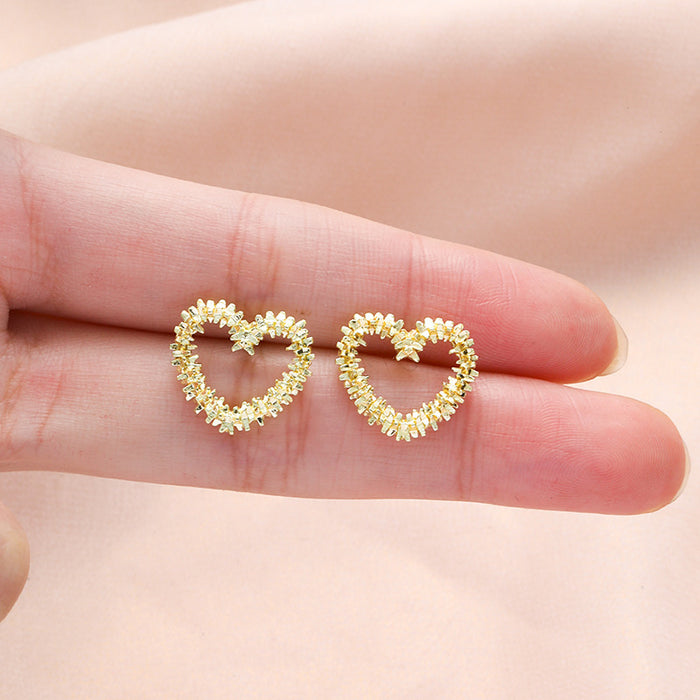 Wholesale Heart earrings gold fashion earrings